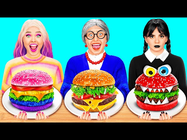Reto De Cocina Wednesday vs Abuela | Gadgets y Trucos Secretos Fáciles de Fun Challenge