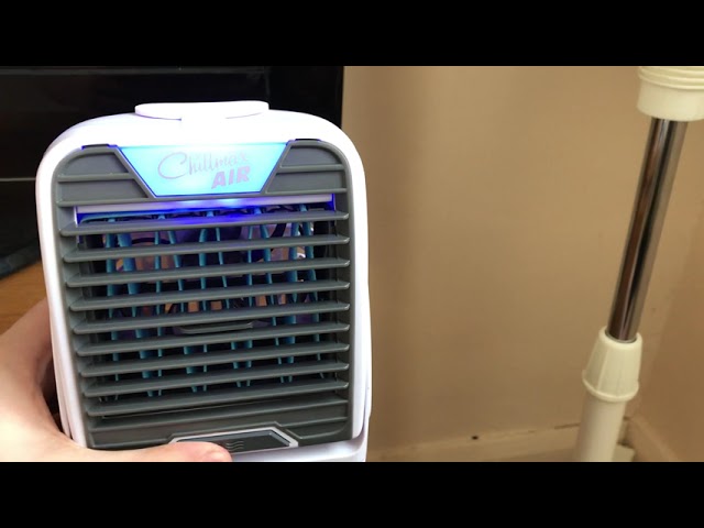 This is a ChillMax Air Go usb and Rechargeable grey and white 2 in 1 desk and clip fan
