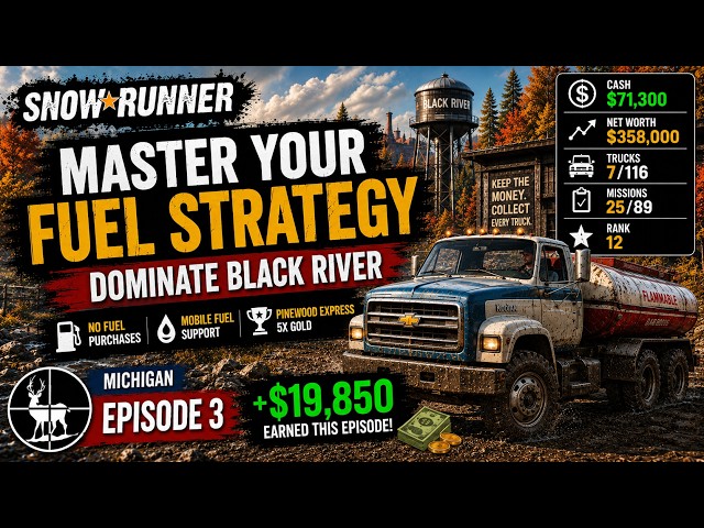 How To Never Buy Fuel in Michigan | SnowRunner Hard Mode Challenge