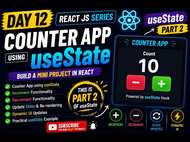 React JS Series #12 | Counter App mini projectr using useState
