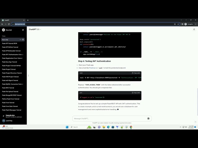 python flask rest api jwt
