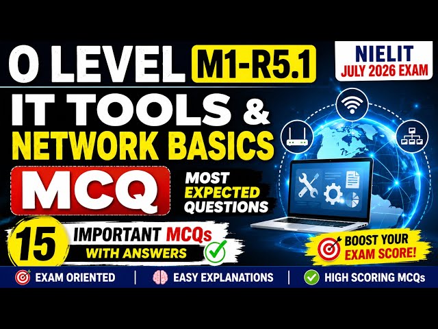 O Level IT Tools & Network Basics MCQ | Most Expected Questions for July 2026 Exam | #m1r5 #nielit