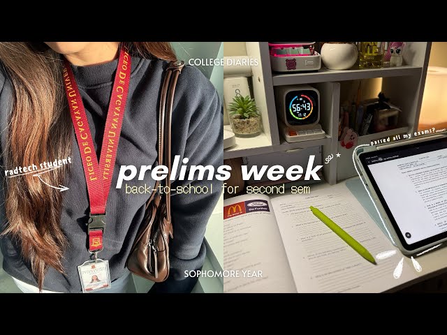 𑣲college diaries 🔖| prelims exam week, cramming & studying, unboxing a new mic, I passed?!