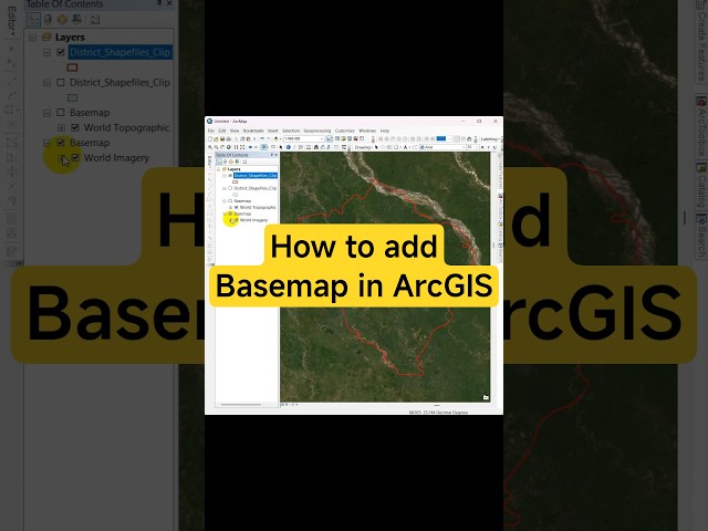 How to add basemap in ArcGIS #arcgis #gis #arcgistutorial #shorts #arcmap
