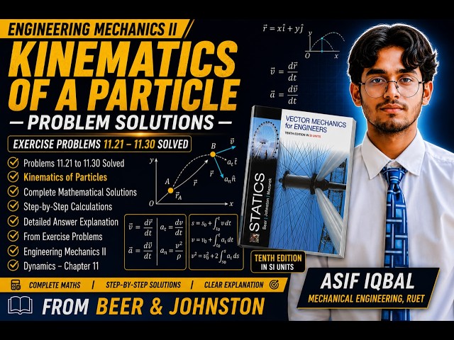 Kinematics of a Particle Problems 21–30 SOLVED | Engineering Mechanics II | Beer & Johnston