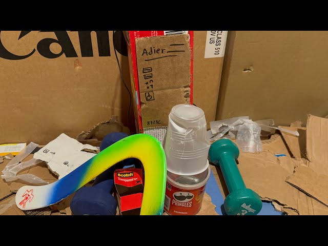 End for a cheap cardboard Adier 8123C PC, Pringles can, and plastic cup.
