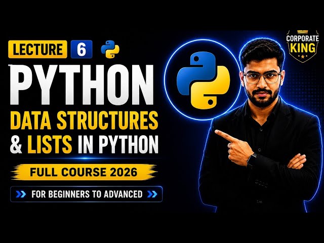 Lecture 6: Data Structures & Lists in Python | List, Indexing, CRUD Operations | Python Course 2026