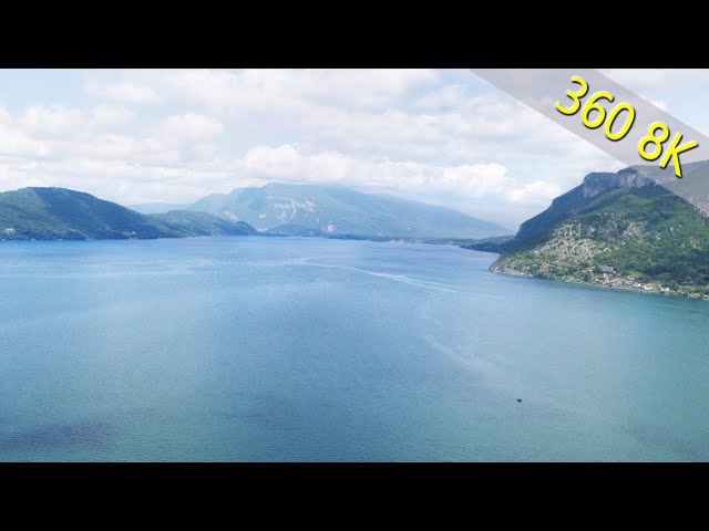 vue aérienne 360VR 8K, Lac du Bourget, France