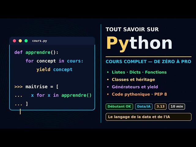Python — Tout Savoir en 10 Minutes : Cours Complet de Zéro à Pro