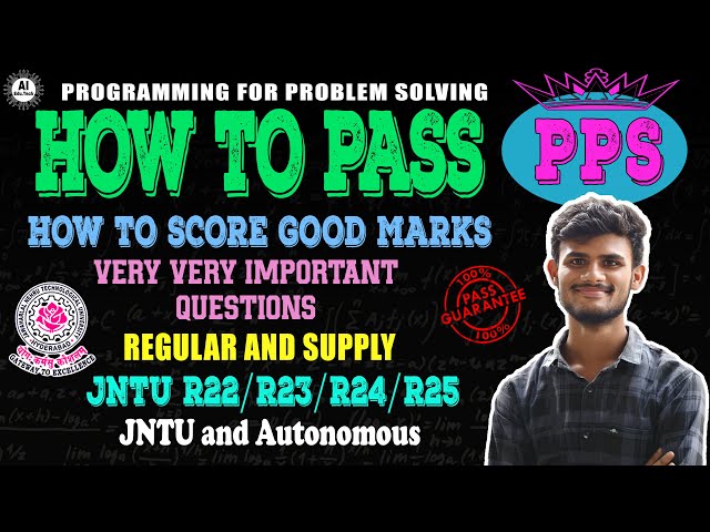 PPS-Important questions-How to pass-Btech 1st year-R22/R25-Jntuh