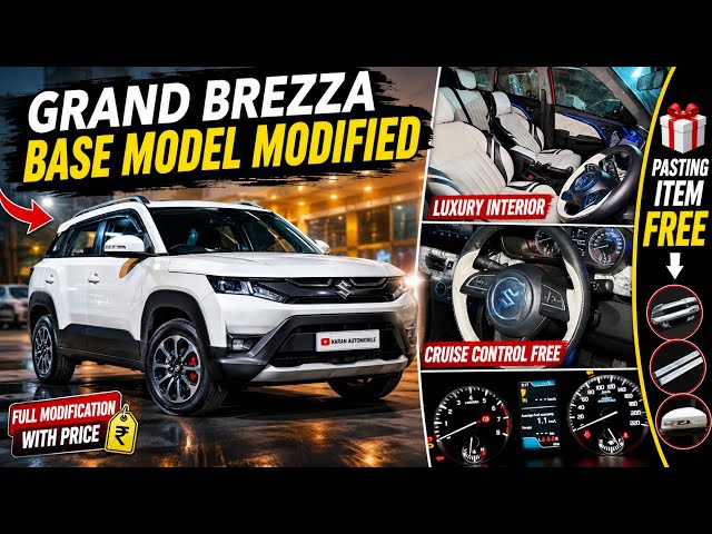 BREZZA LXI TO ZXI MODIFIED WITH PRICE✅BREZZA BASE TO TOP MODIFICATION✅CRUISE CONTROL IN BREZZA LXI