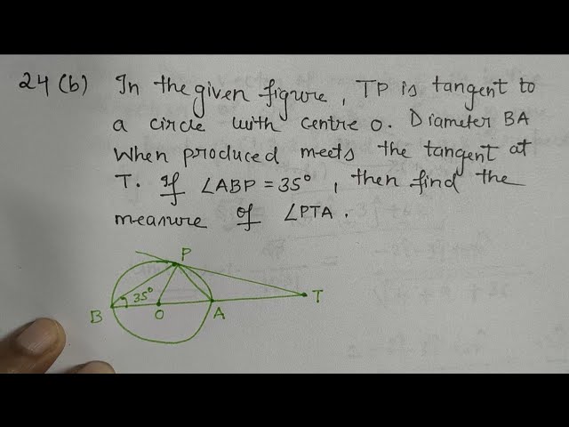 TP is tangent to the circle, Find the measure of angle PTA(@ComfortUrMaths_PritiSingh )