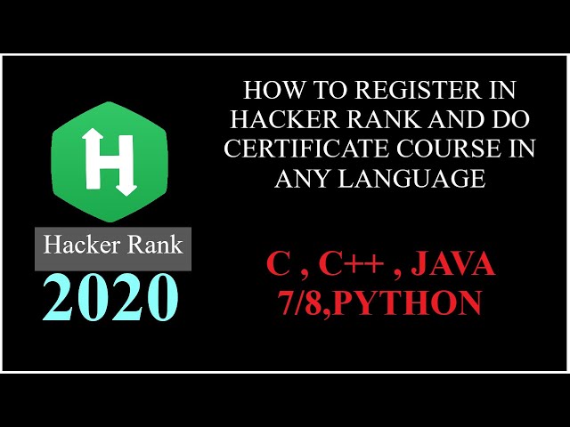 HOW TO REGISTER IN HACKER RANK AND DO CERTIFICATE COURSE IN ANY LANGUAGE!!! 2020 | BY PRAVENDRA KS