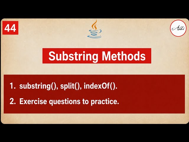 Java | Substring | split | indexOf | String methods