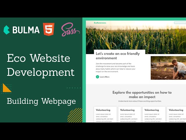 Let's build a landing page with Bulma CSS # 3 - Webpage Build | Free Website Tutorial