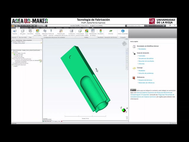 Tutorial MoldFlow: 2. Ejemplo de simulación con MoldFlow