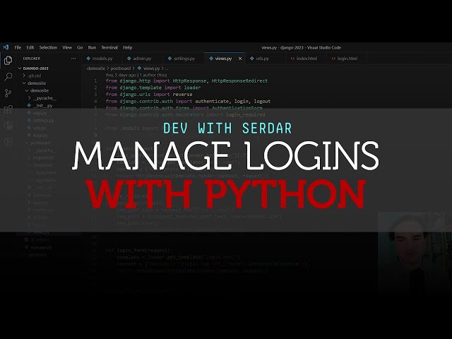 How to manage logins and users for a Django website using Python