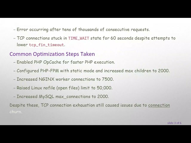 Resolving Cannot assign requested address in Laravel +  PHP-FPM +  MySQL Under Heavy Load