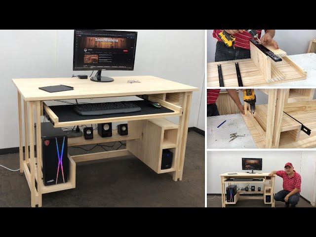 Very Nice and Easy to Make Wooden PC Desk - Woodworking Tutorial