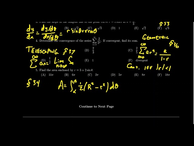 Math 1220 - Exam 4 Review