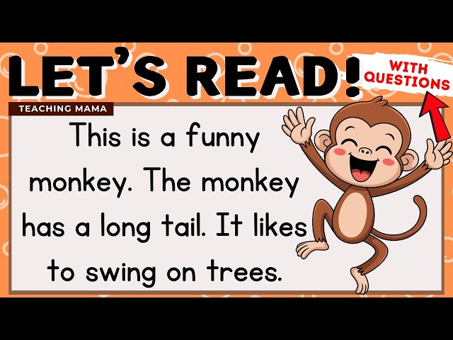 LET'S READ! | READING COMPREHENSION | PRACTICE READING SIMPLE ENGLISH FOR KIDS | TEACHING MAMA