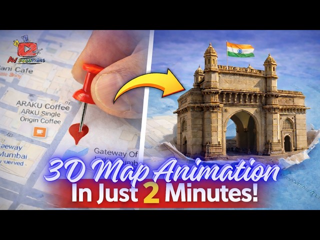 Building pop out of the map animation video tutorial │ 3D Map Animation Video free tutorial 🔥