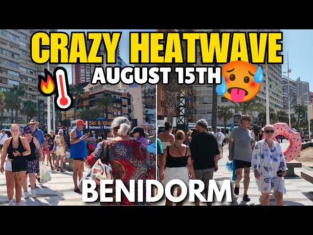 Benidorm Hit by HEATWAVE! 🥵 (+35°C)┃Busy Levante Beach & Bars Today!