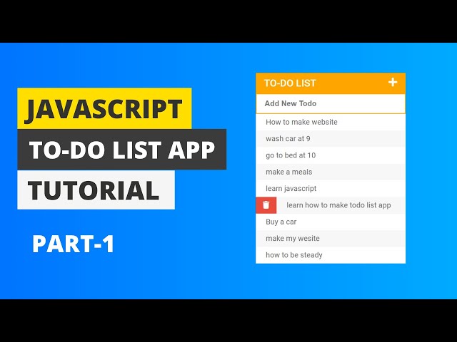 Build a To-do list | from scratch | part-1