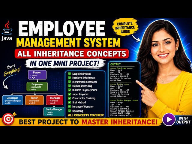 Java Inheritance Mini Project | Employee Management System | All Inheritance Concepts Explained