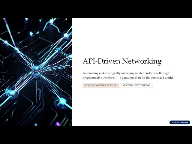 API-Driven Networking | Case Study | Modern Network Automation | SDGs | B.Tech
