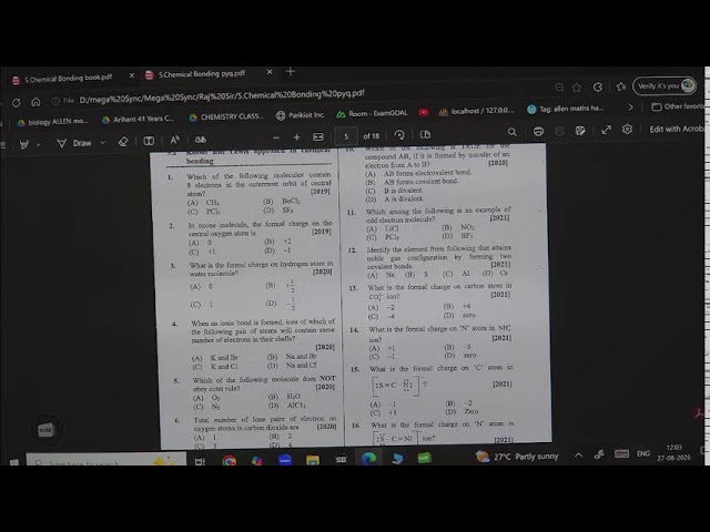 SOME BASIC CONCEPTS OF CHEMISTRY L-24 | 27-08-26 | RAJ SHEKHAR  SIR | CHEMISTRY| 11-M1 MHT-CET | VSA