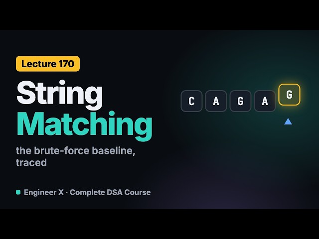 String Matching Algorithms: The Naive Algorithm Explained in Java | DSA Course L170