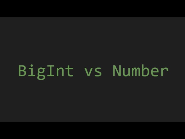 BigInts vs numbers in js