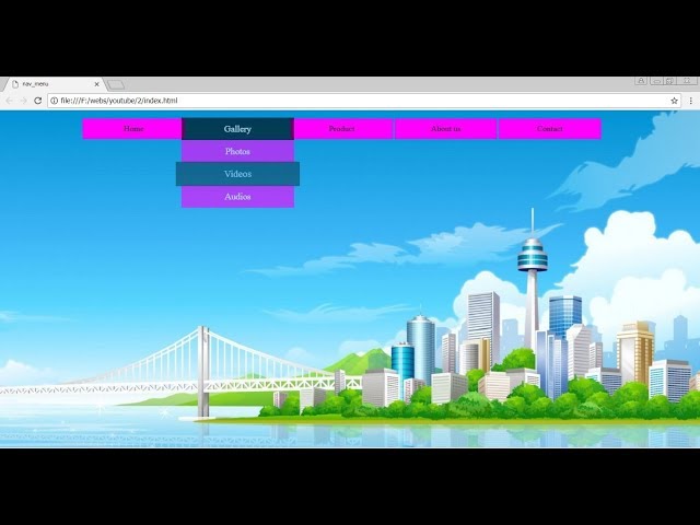 02 how to design navigation menu using HTML and css