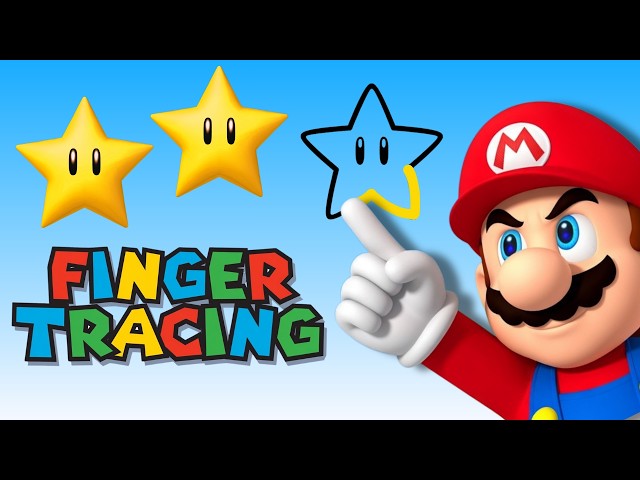 Super Mario Finger Tracing 🍎✨ Rhythmic Brain Break tracing map