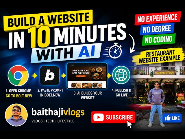 Created a Website Using AI in 10 Minutes 🤯 | No Coding, No Degree Required 🚀