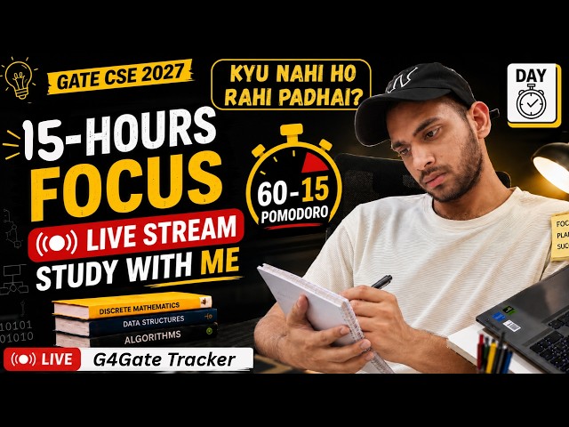 Day 12/100 | 15 hours 🔴 Study with me 🔥| G4Gate Tracker | Motivation Inside 🔥