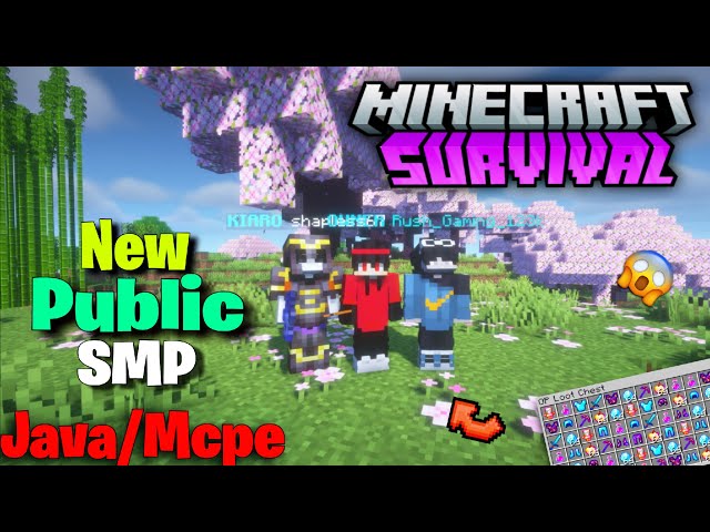 🥶 New Best Public Survival SMP Server For Minecraft 💝 | Java + PE | 24/7 Online | Free To Join 😱