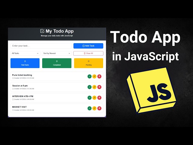Build ToDo App in JavaScript | Beginner Project with ChatGPT & Claude AI UI
