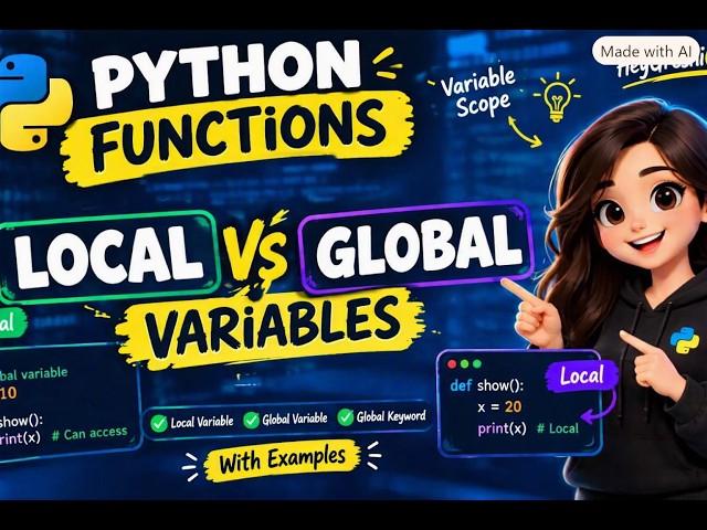 Local & Global Variables in Python | Functions | Python Tutorial for Beginners