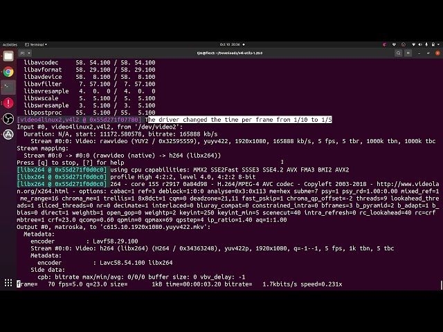ffmpeg record webcam Ubuntu Logitech C615 webcam. Part 2/3 (3 diff webcams with diff cmd lines)