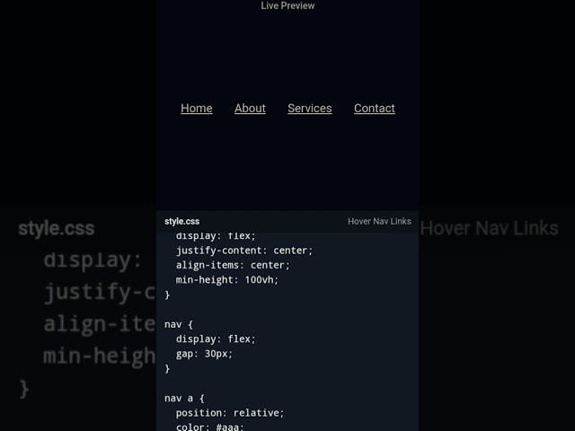 CSS Hover Effect on Nav Links | HTML CSS Tutorial