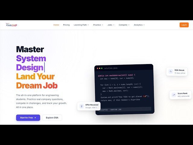 TASA CodeCraft Website Walkthrough | Explore Coding, DSA & Placement Resources 📚💯🌈