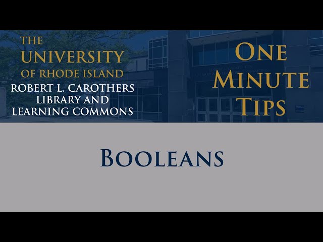 One Minute Tip: Booleans