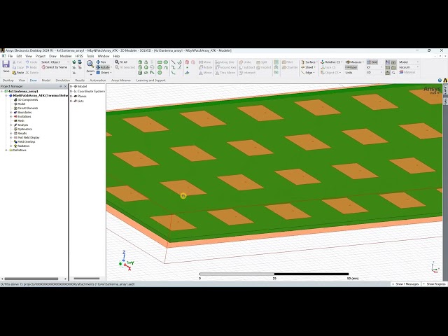 4x13 array antenna using artificial intelligence AI machine learning train ansys hfss
