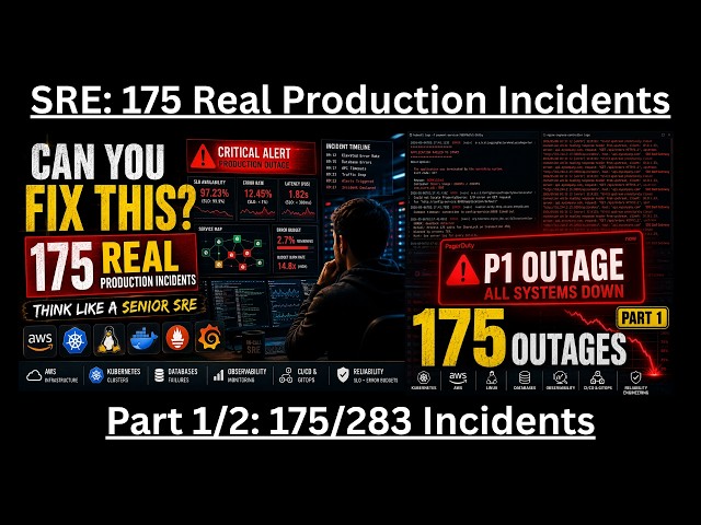 SRE (Part 1/2): 175 REAL Production Incidents Every SRE Must Know | DevOps, Kubernetes, AWS & CI/CD!