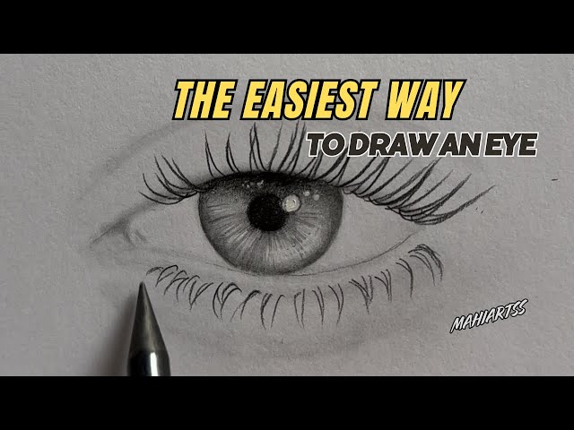 The easiest way to draw an eye / step-by-step guide for drawing an eye.'' Using CapCut voice.''