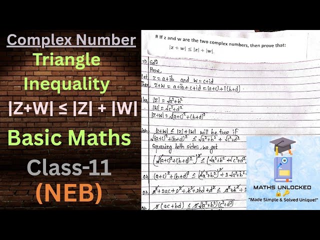 Complex Number || Triangle Inequality || Important Question || Basic Maths || Class-11 || NEB