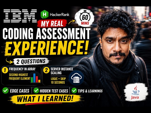 IBM Coding Assessment Experience 2026 | 2 Coding Questions  OA| HackerRank  | Java
