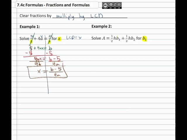 7.4c : Fractions and Formulas